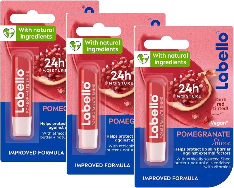 Labello بلسم الشفاه لابيلو بنكهة الرمان - 3 عبوات - Image 1